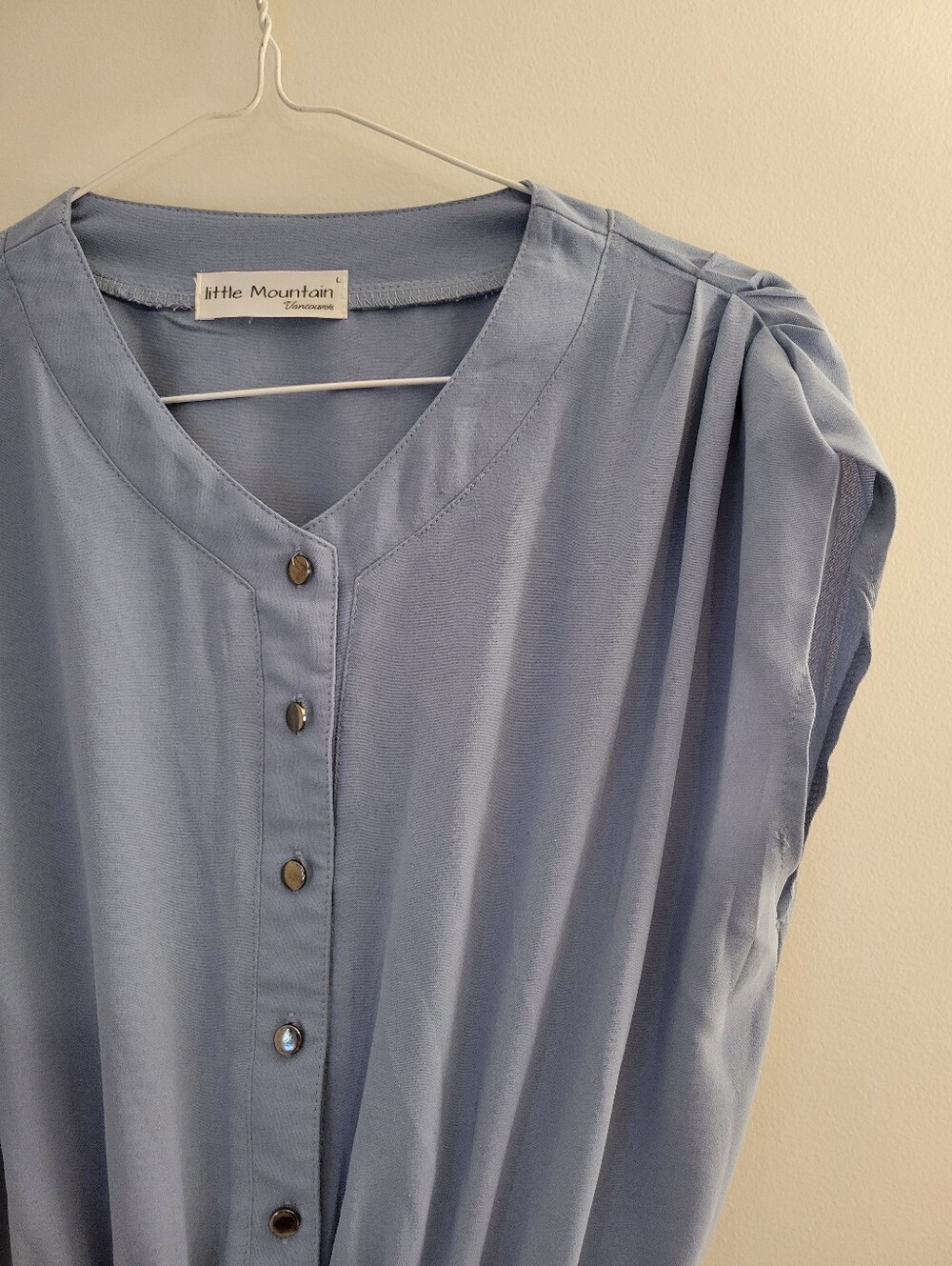 Women’s Light Blue Button Front Dress
